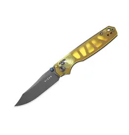 Kizer Kizer Cutlery Vanguard Pokiman CC Clutch Lock Folding Knife 3.16" AEB-L Gray Stonewashed Clip Point Blade, Ultem Handles, Reversible Deep Carry Clip, AXIS/Crossbar Lock - V3789A3