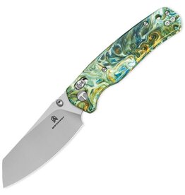 Bestech Knives Bestech MK06P Cicadas Satin Wing B-Lock Green Resin Handles