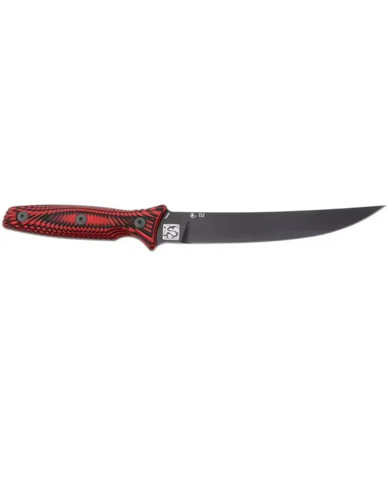 Spartan Blades Spartan Blades Field Grade Tu Lam Spartan-Ronin Torii Fixed Blade Knife 6.5" D2 Black Trailing Point Blade, Contoured Red & Black G10 Handles, Black Molded Plastic Sheath - SBBL4BKRD