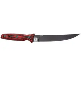 Spartan Blades Spartan Blades Field Grade Tu Lam Spartan-Ronin Torii Fixed Blade Knife 6.5" D2 Black Trailing Point Blade, Contoured Red & Black G10 Handles, Black Molded Plastic Sheath - SBBL4BKRD