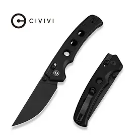 Civivi CIVIVI Noctis Thumb Stud & Crossbar Lock Knife Black G10 Handle (2.98" Black Stonewashed Nitro-V Blade) C24020C-1