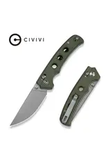 Civivi CIVIVI Noctis Thumb Stud & Crossbar Lock Knife Olive Canvas Micarta Handle (2.98" Stonewashed Nitro-V Blade) C24020C-3