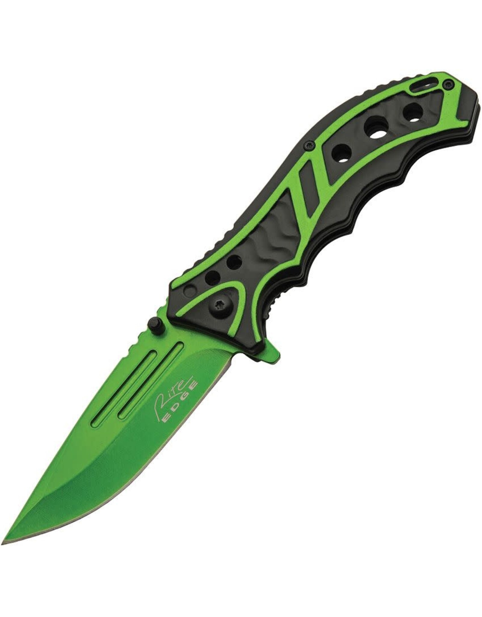 Rite Edge Rite Edge Caution Linerlock GREEN CN300585GN