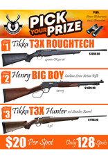 DRAW #1834 (65-128) - Pick Your Prize - Tikka Roughtech, Henry OR Tikka Hunter!