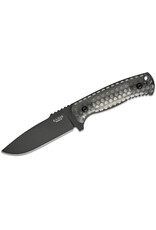 Ka-Bar KA-BAR Les George Cool Name Fixed Blade 4.25" 1095 Cro-Van Black Drop Point Blade, Transparent Honeycomb Smoke Polycarbonate Handles, Celcon Sheath - 7700