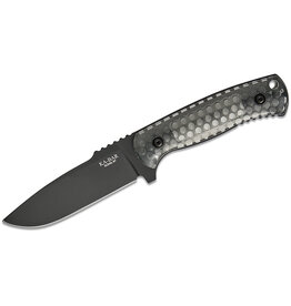 Ka-Bar KA-BAR Les George Cool Name Fixed Blade 4.25" 1095 Cro-Van Black Drop Point Blade, Transparent Honeycomb Smoke Polycarbonate Handles, Celcon Sheath - 7700