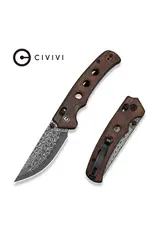 Civivi CIVIVI Noctis Thumb Stud & Crossbar Lock Knife Guibourtia Wood Handle (2.98" Damascus Blade) C24020C-DS1