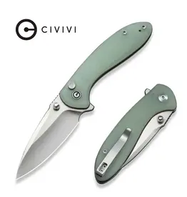 Civivi CIVIVI Faeger Flipper & Thumb Stud & Button Lock Knife Milled Natural G10 Handle (2.98" Satin Finished 14C28N Blade) C24031-3