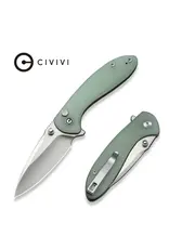 Civivi CIVIVI Faeger Flipper & Thumb Stud & Button Lock Knife Milled Natural G10 Handle (2.98" Satin Finished 14C28N Blade) C24031-3