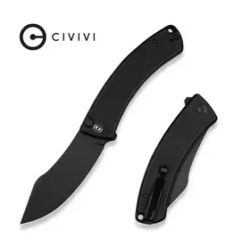 Civivi CIVIVI Outlaw Muk Flipper & Button Lock Knife Black G10 Handle (3.47" Black Stonewashed 14C28N Blade) C24079-1