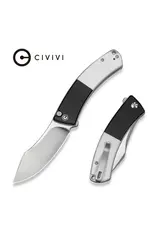 Civivi CIVIVI Outlaw Muk Flipper & Button Lock Knife Black & White G10 Handle (3.47" Satin Finished 14C28N Blade) C24079-4