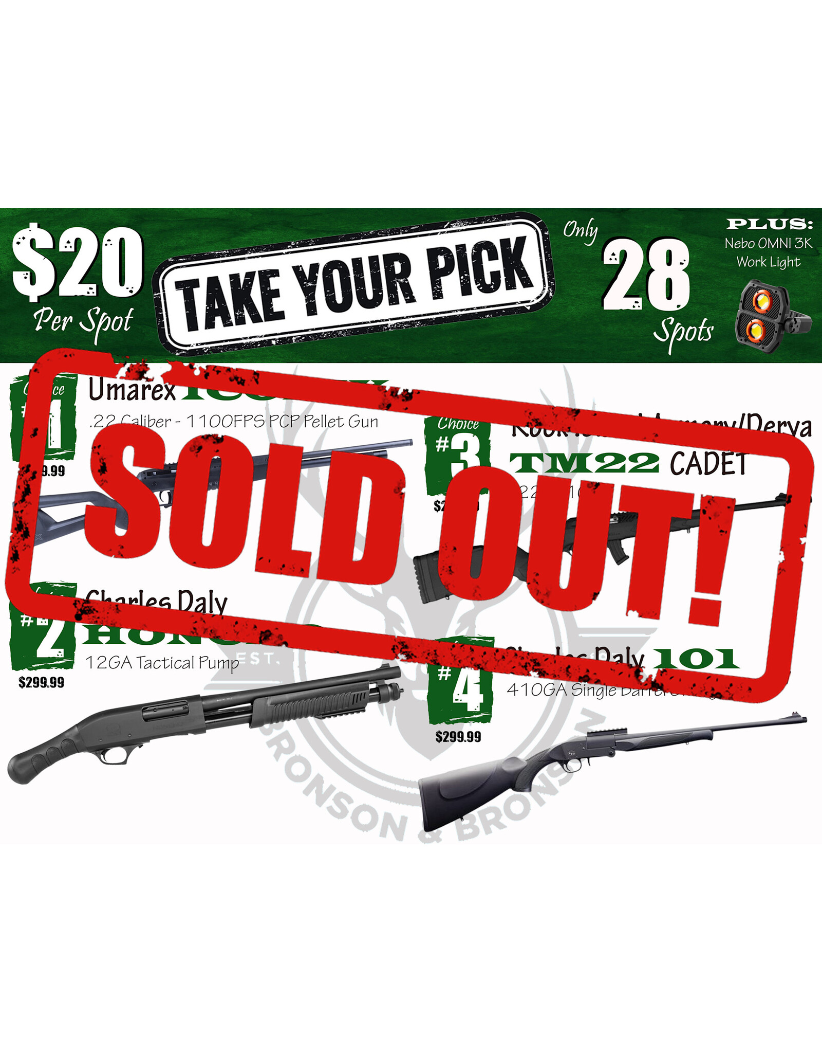DRAW #1830 - Take Your Pick - Umarex, Charles Daly OR Rock Island Armory!