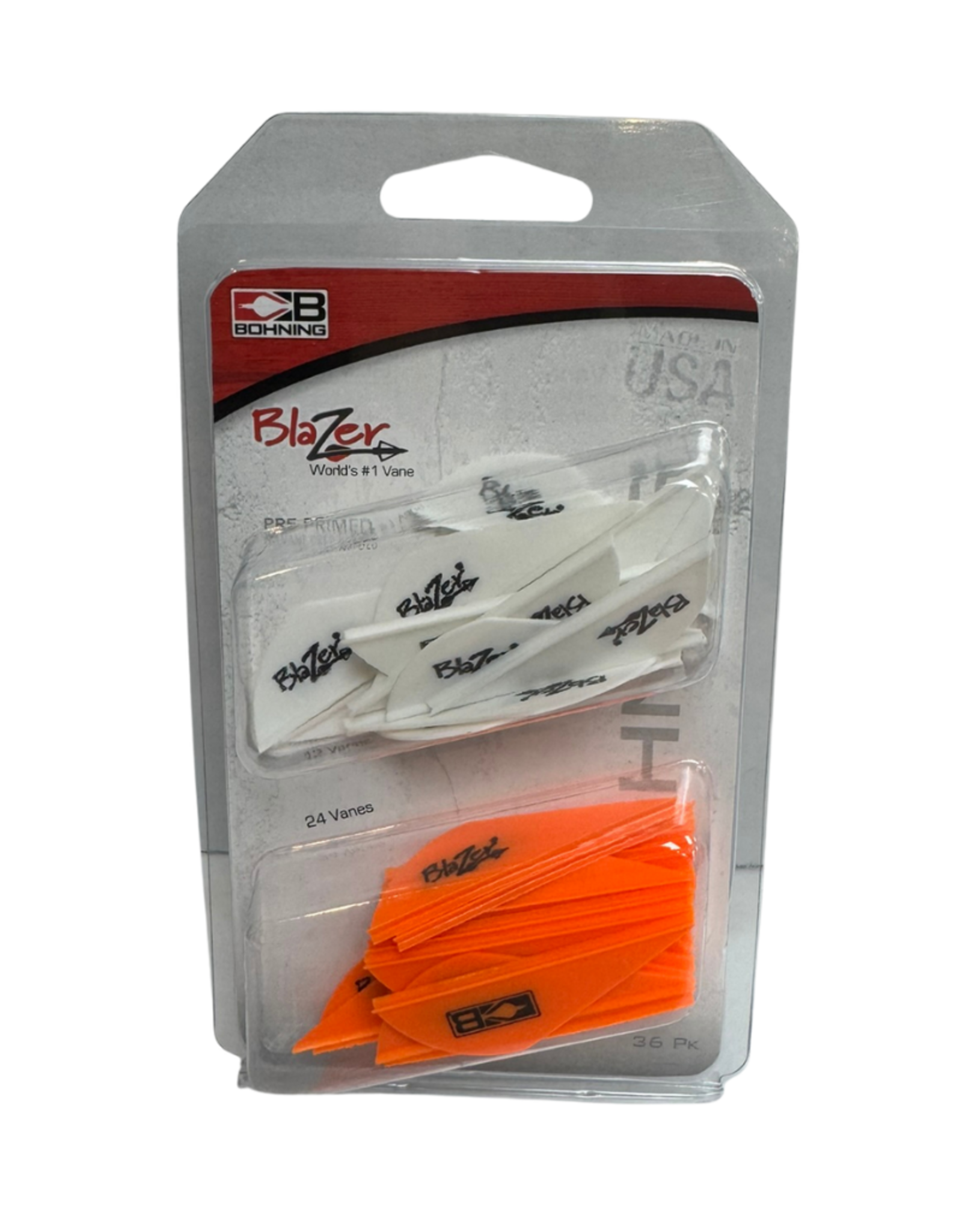 Bohning Bohning Blazer Vanes Combo 36 Pack White/Bright Orange