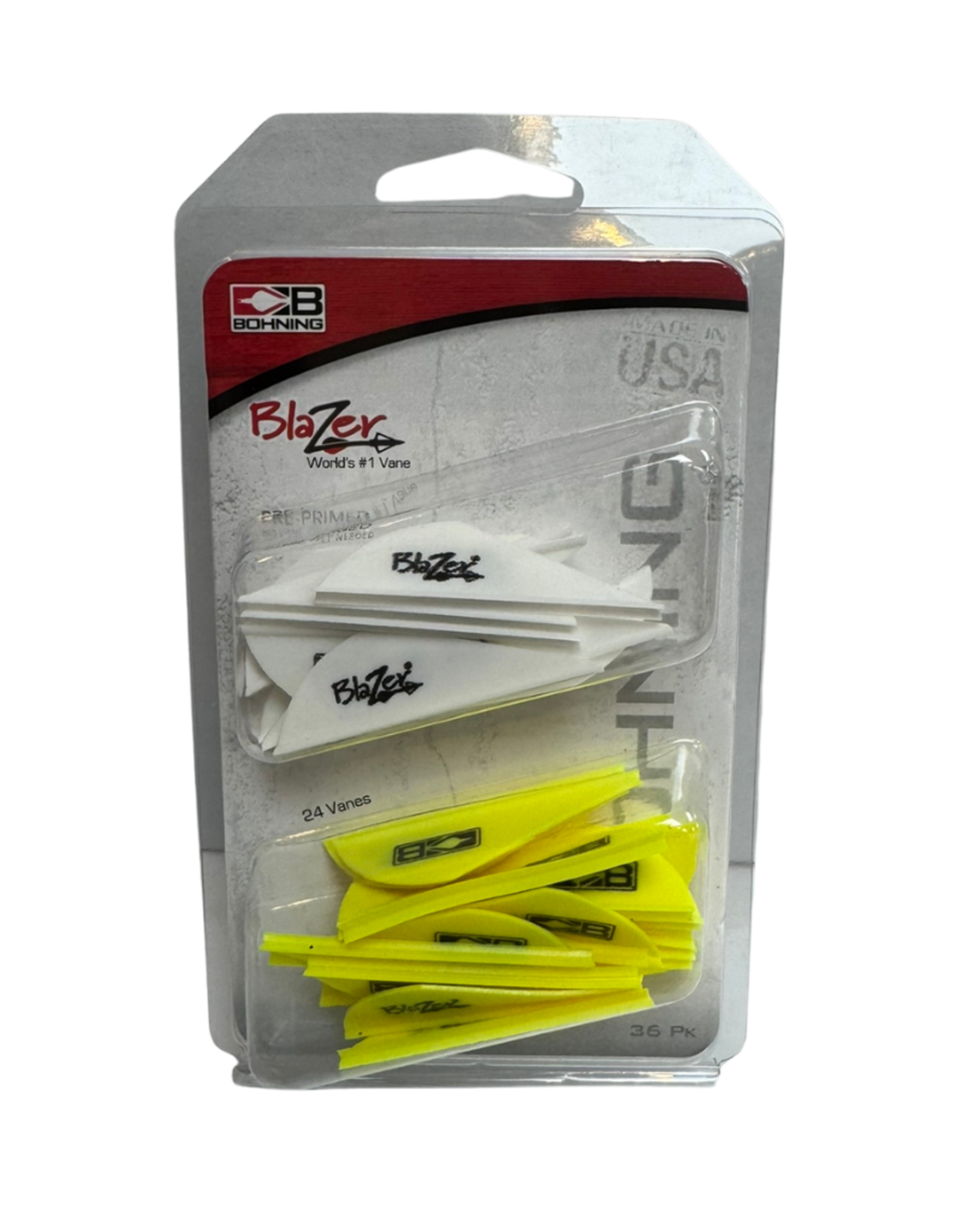 Bohning Bohning Blazer Vanes 36 pack/ 12white/24yellow