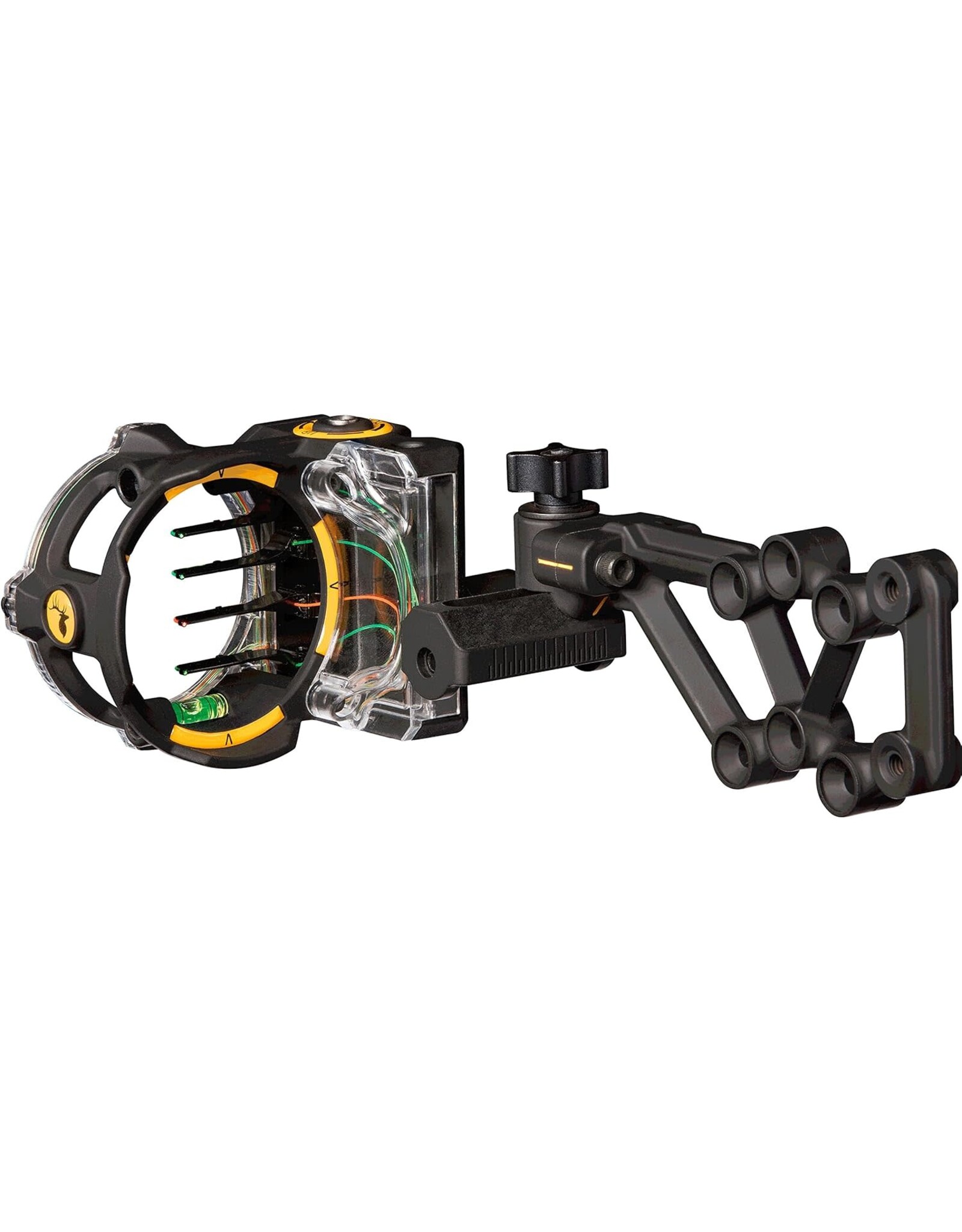 Trophy Ridge Trophy Ridge React H4 Bow Sight - 4 Pin Sight, Tool Less Windage and Elevation Adustability, 2nd Axis Leveling, Adjustable Click Light
