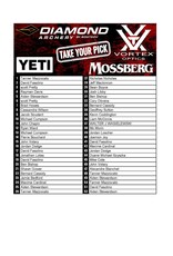 DRAW #1831 - Take Your Pick - Yeti, Vortex, Diamond OR Mossberg!