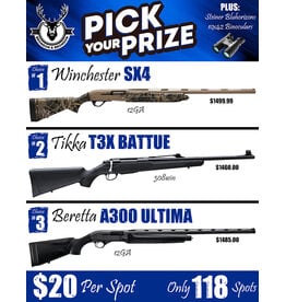 DRAW #1837 (60-118) - Pick Your Prize - Winchester, Tikka OR Beretta!