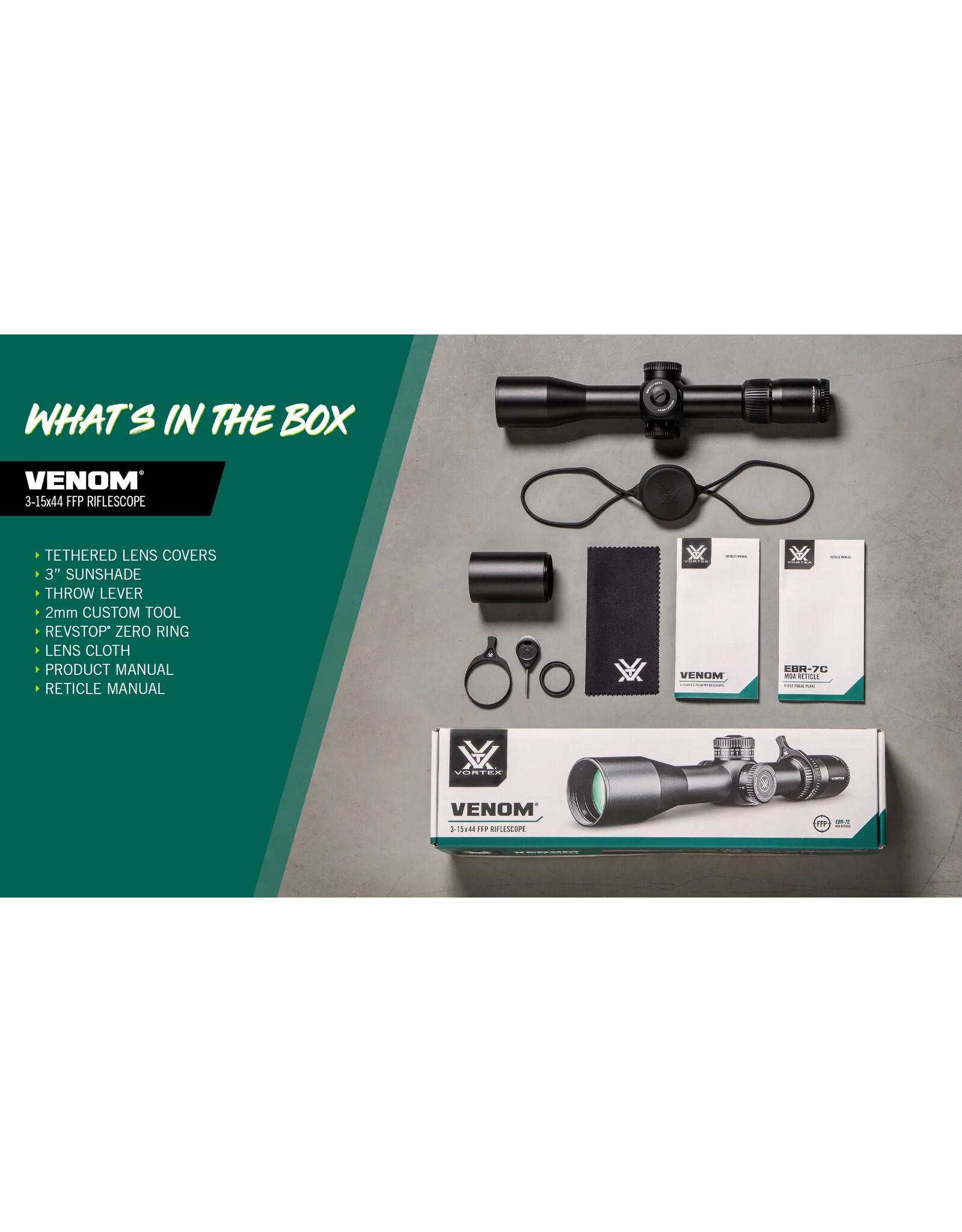 Vortex Vortex Venom 3-15x44 FFP EBR-7C MOA 31501