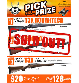 DRAW #1834 - Pick Your Prize - Tikka Roughtech, Henry OR Tikka Hunter!