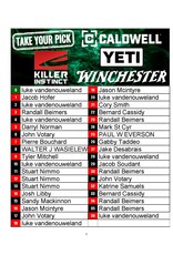 DRAW #1840 - Take Your Pick - Yeti, Killer Instinct, Caldwell OR Winchester!