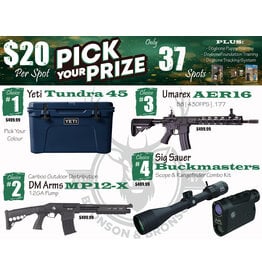 DRAW #1843 - Pick Your Prize - Yeti, Cariboo, Umarex OR Sig Sauer!