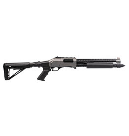 EGE EGE ARMS RAIDER XII BREAK BARREL PUMP ACTION SHOTGUN, FOLDING STOCK, 12GA, 13" BBL, TACTICAL GRAY CERAKOTE , SYNTHETIC STOCK, PISTOL SIGHT, HEAT SHIELD, GLASS BREAKER