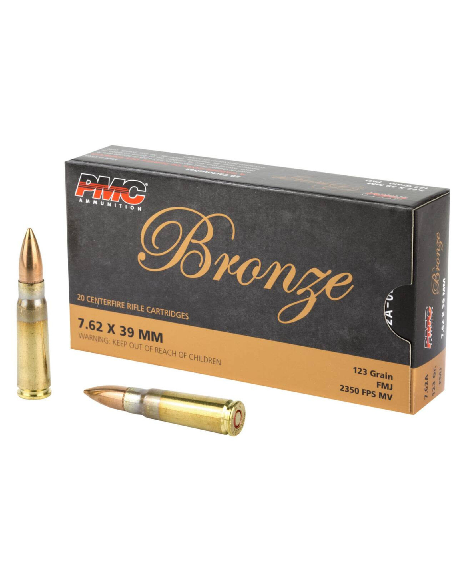 PMC PMC Bronze 7.62x39mm Rifle Ammo, 123Gr FMJ – 20Rds