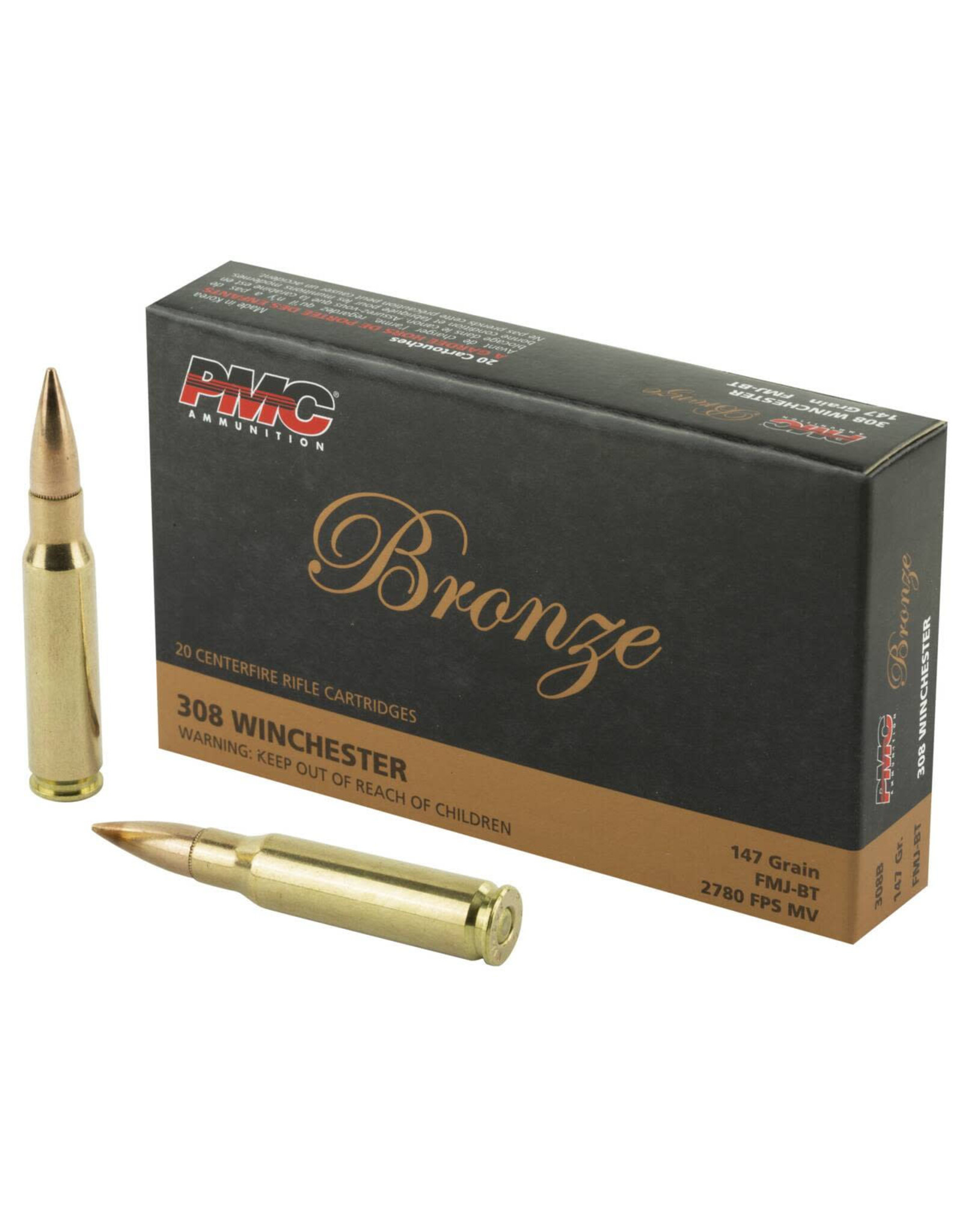 PMC PMC Bronze - .308 Win., 147gr, FMJ-BT, Box of 20 [PMC308B]
