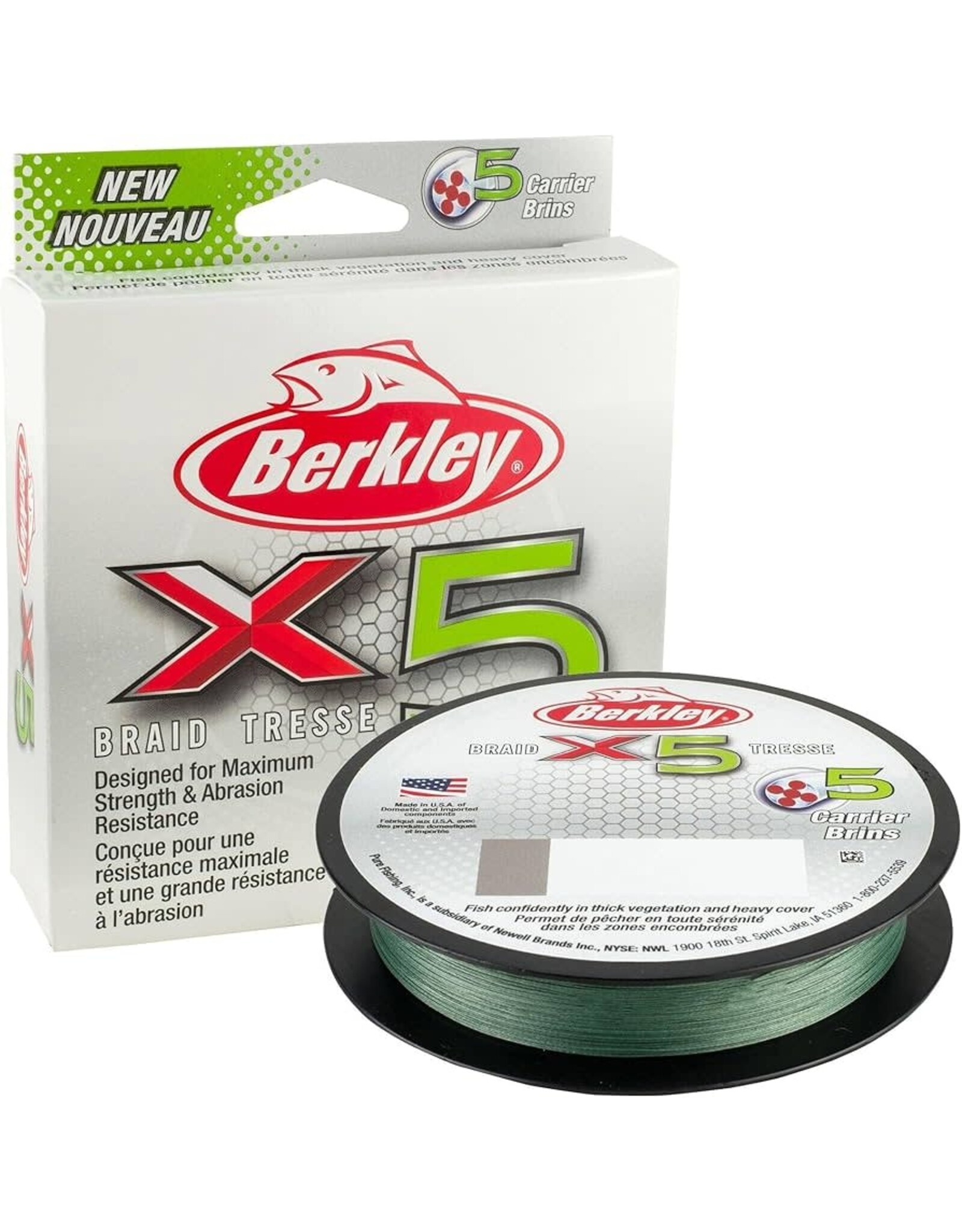 Berkley Berkley X5BFS40-22 X5 Braid , 164 yd , 40 lb test , Low-Vis Green