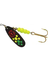 Mepps Mepps Black Fury Plain Treble Spinner Hot Fire Tiger Dot Size 5, 1/2 Oz BF5 HFT