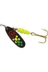 Mepps Mepps Black Fury Plain Treble Spinner Hot Fire Tiger Dot Size 5, 1/2 Oz BF5 HFT