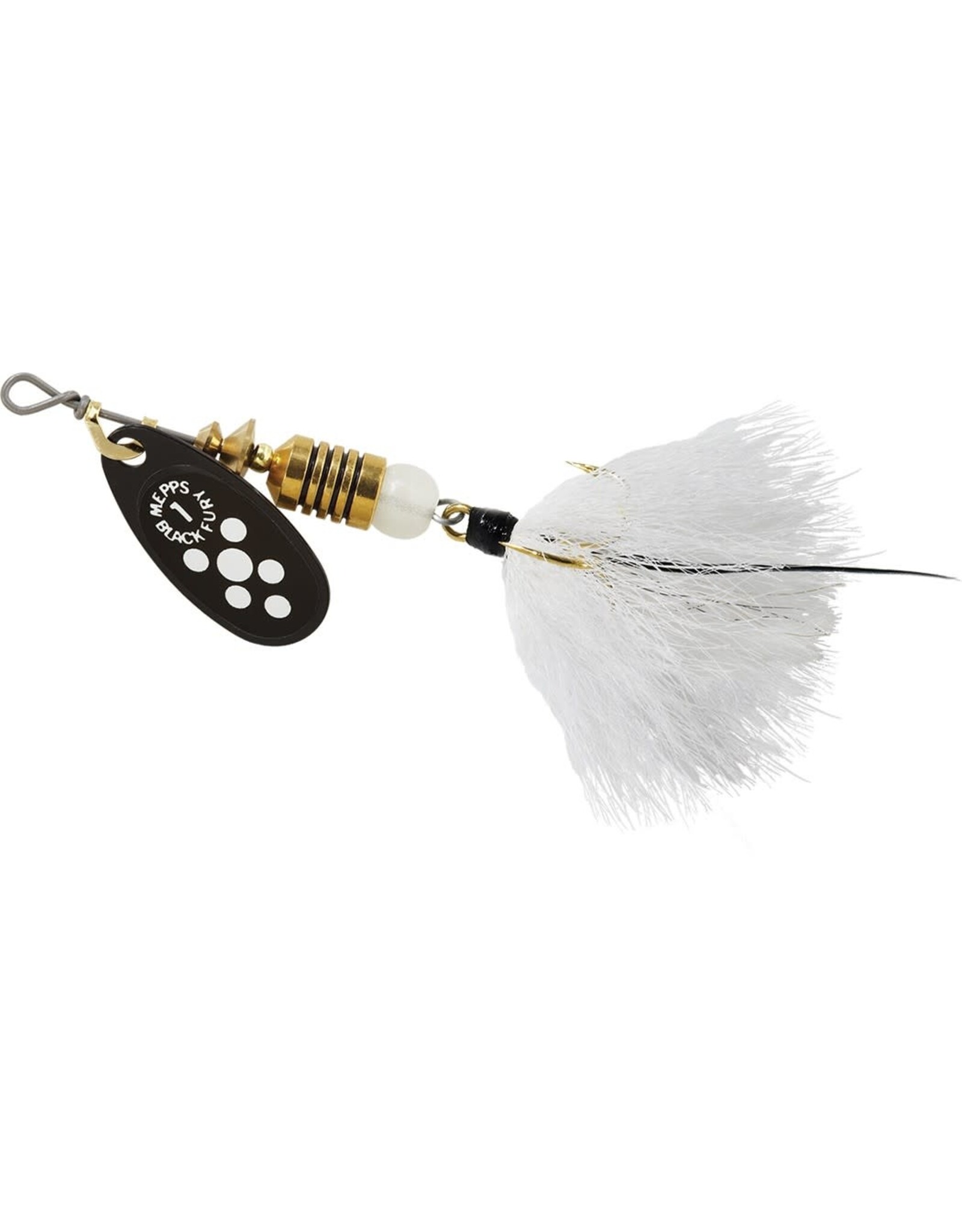 Mepps Mepps BF1T W Black Fury In-Line Spinner, 1/8 oz, Dressed Treble