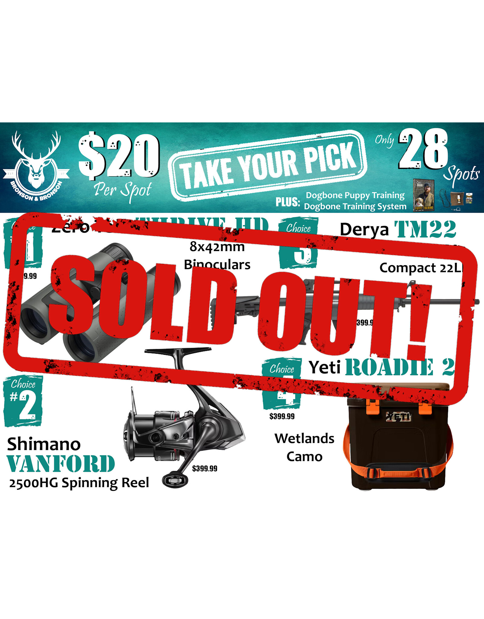 DRAW #1845 - Take Your Pick - Zero Tech, Shimano, Derya OR Yeti!