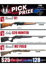 DRAW #1848 (65-128) - Pick Your Prize - Benelli R1, Sako OR Benelli M2!