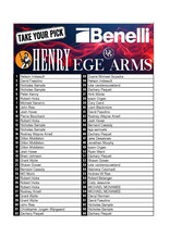 DRAW #1844 - Take Your Pick - EGE Arms, Benelli OR Henry!