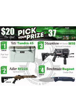 DRAW #1851 - Pick Your Prize - Yeti, Adler, Steambow OR Benchmade!