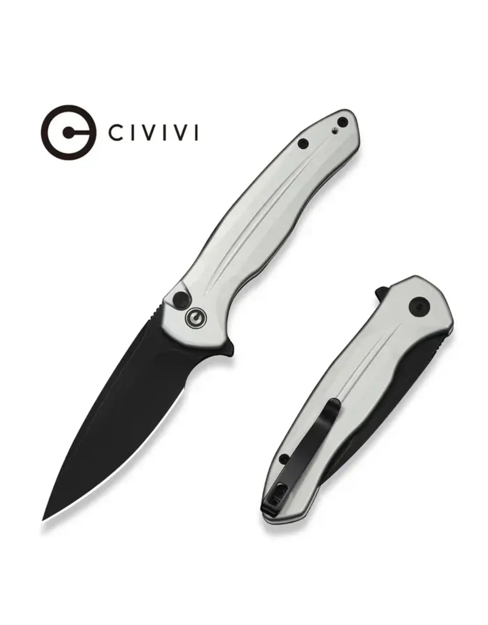 Civivi CIVIVI Button Lock Kitefin Flipper Knife Aluminum Handle (3.22" 14C28N Blade) C24091-2