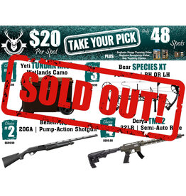 DRAW #1849 - Take Your Pick - Yeti, Benelli, Bear OR Derya!