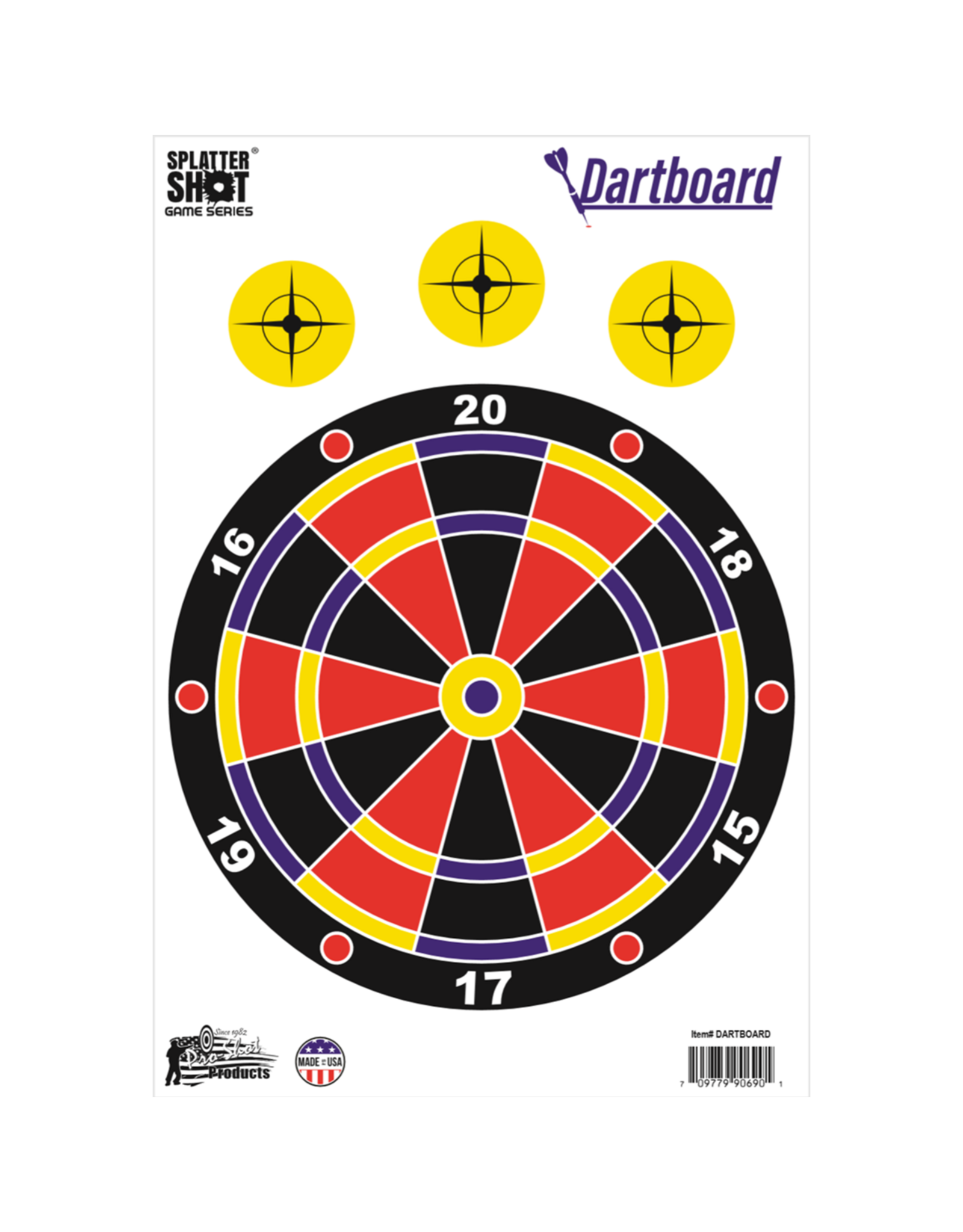pro-shot Pro-Shot Game Series Dartboard SplatterShot Heavy Tag Paper Targets, 12"x18": 8-Pk