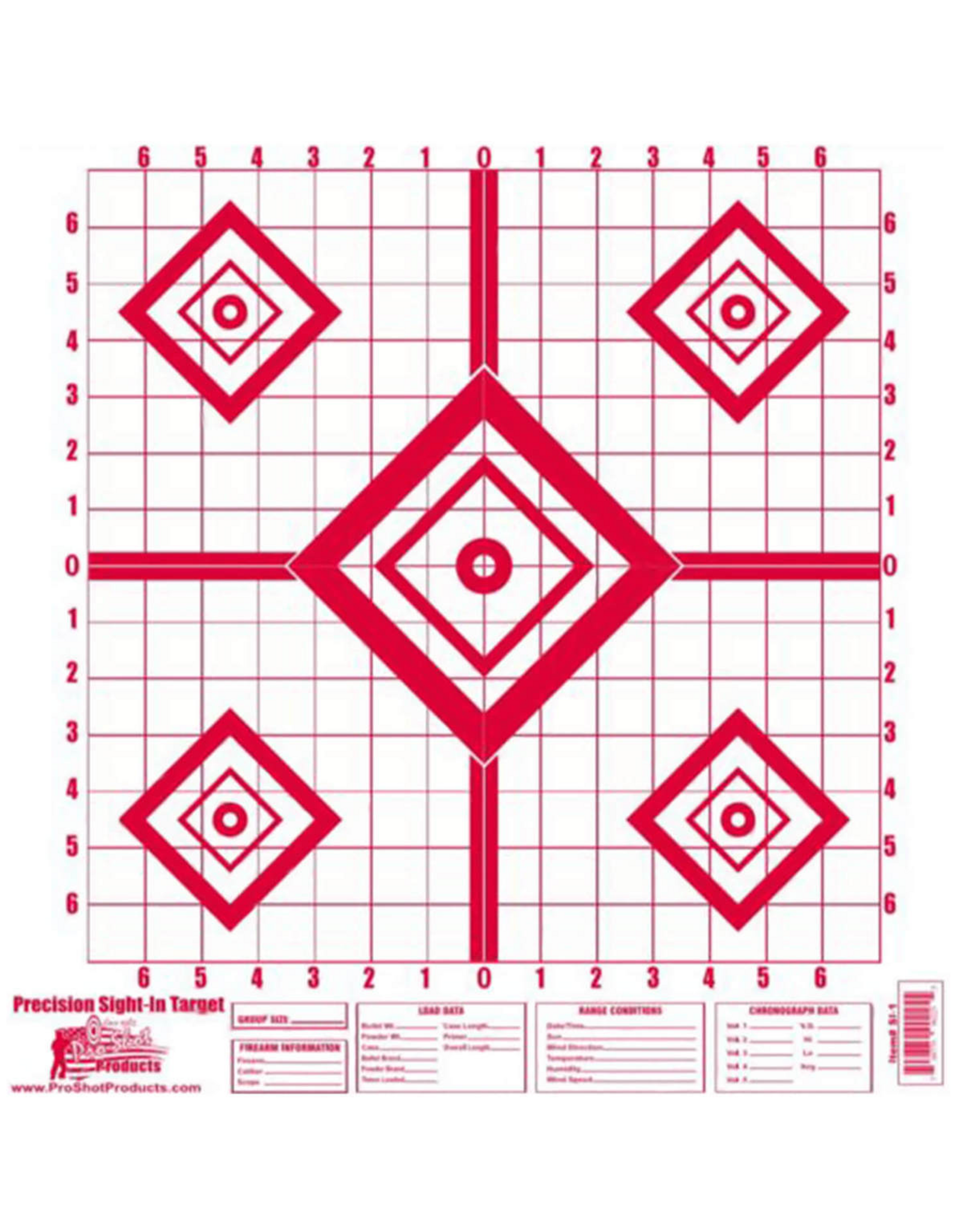 pro-shot Pro-Shot Sight In Targets Precision Red Diamond, 16"x16": 10-Pk
