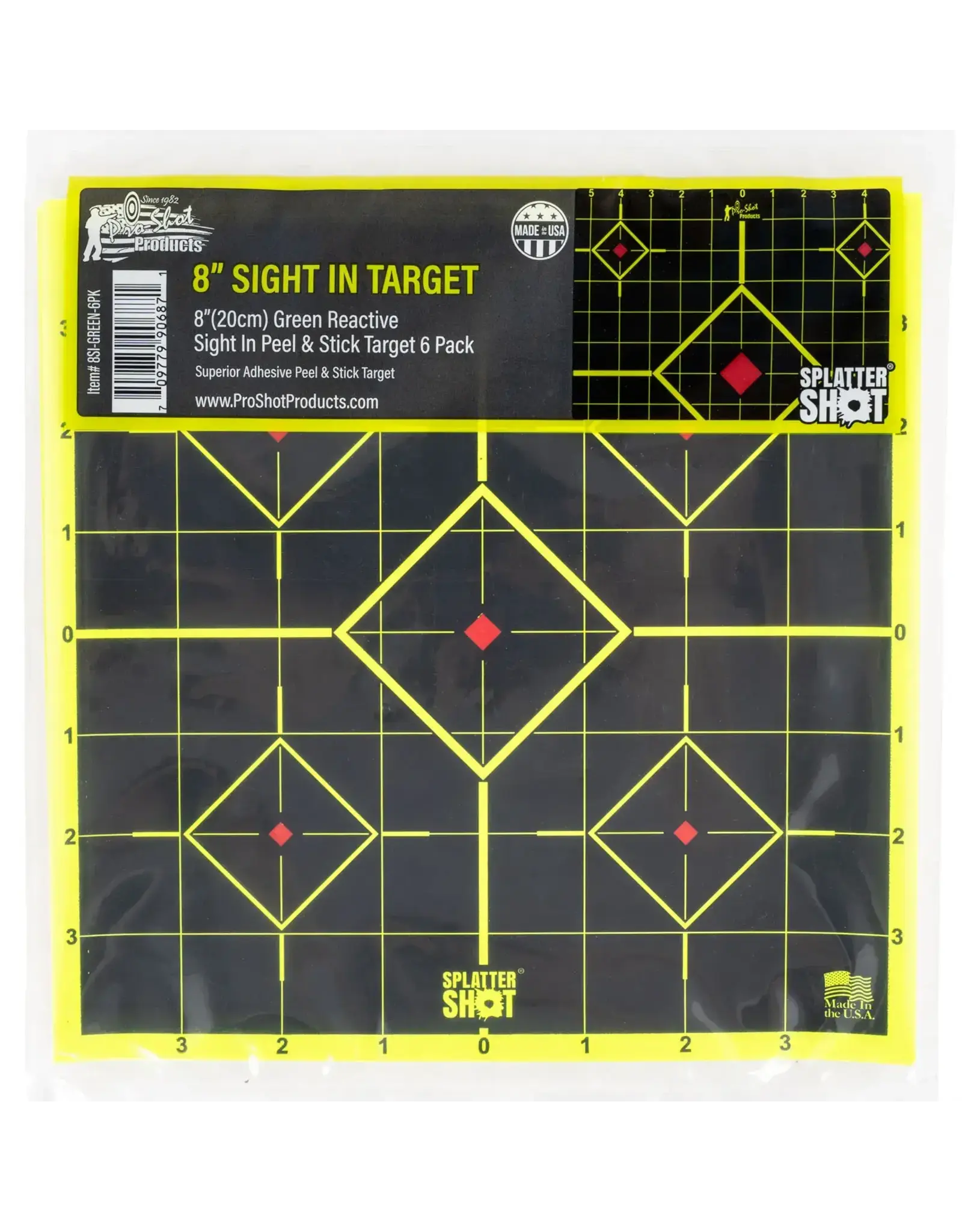 pro-shot Pro-Shot SplatterShot Sight-In Self-Adhesive Adhesive Paper Black/Yellow Diamond 6 Pack