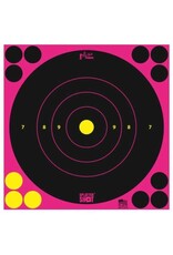pro-shot Pro-Shot 8B-PINK-6PK SplatterShot Self-Adhesive Paper 8" Bullseye Pink Target Paper w/Black Target 6 Per Pack