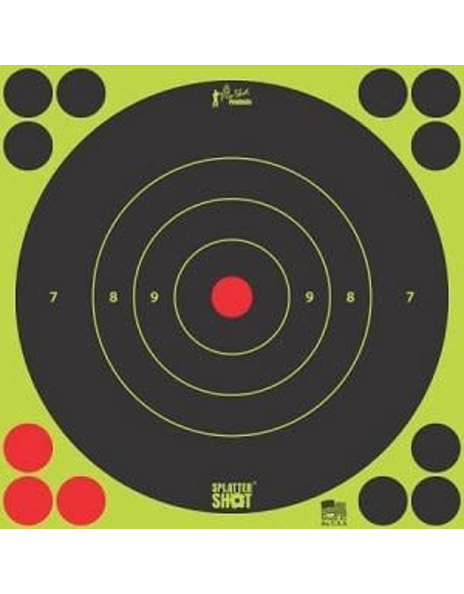 pro-shot Splatter Shot 8" Green Bullseye Target Peel & Stick - 6 Qty Pack