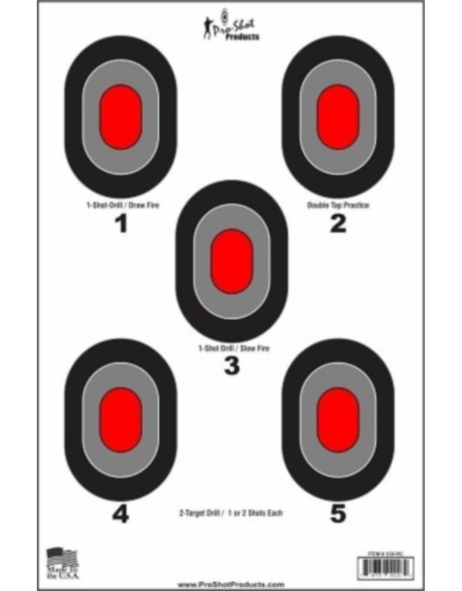 pro-shot Pro Shot Bullseye with Red Centers, Red/Black on White