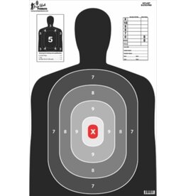 pro-shot Pro-Shot 23"x35" B27 Silhouette with Red Center 5 Pack