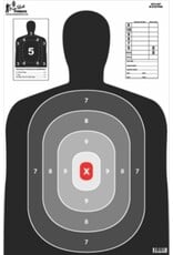 pro-shot Pro-Shot 23"x35" B27 Silhouette with Red Center 5 Pack