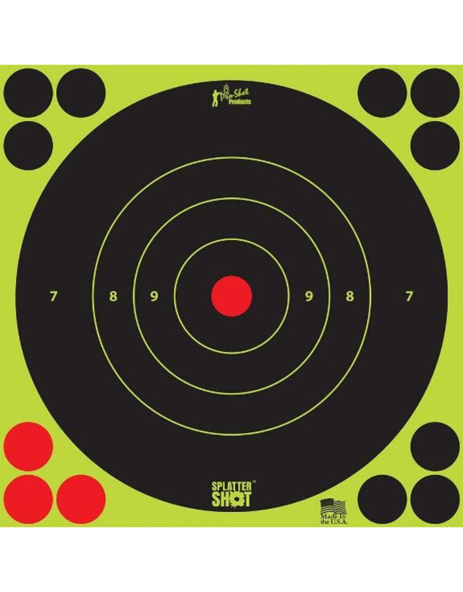 pro-shot Splatter Shot 12" Green Bullseye Target Peel & Stick - 5 Qty Pack