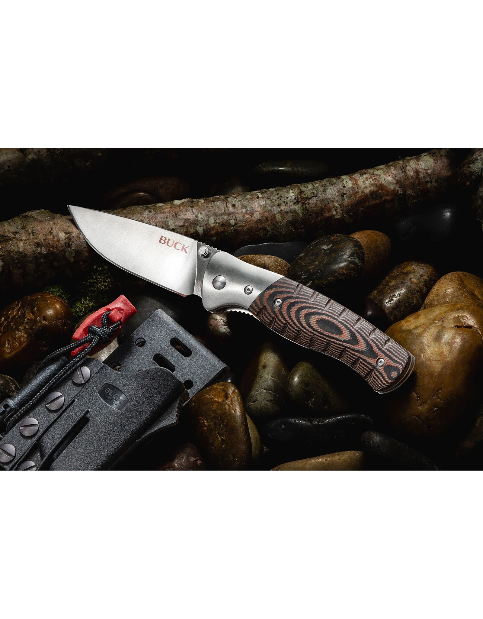 Buck Knives Buck 836 Selkirk Survival Folder 3.9" 420HC Plain Blade, Brown Micarta Handles - 10678