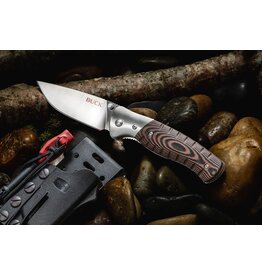 Buck Knives Buck 836 Selkirk Survival Folder 3.9" 420HC Plain Blade, Brown Micarta Handles - 10678
