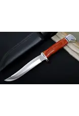 Buck Knives Buck 0105CCS1 Heritage Pathfinder Fixed Blade Knife 5" 420HC Satin Clip Point Blade, Cocobolo Wood Handle with Nickel Silver Pommel/Guard, Leather Sheath - 14189